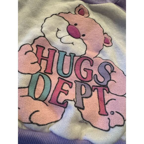 Vintage Jog Togs pink bear hugs dept sweatshirt toddler sz 2 purple USA CUTE! - Picture 2 of 5